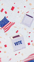 Obraz premium ballot box with american flag . votes are cast into a ballot box . elections in america . democrats vs republicans . politics .