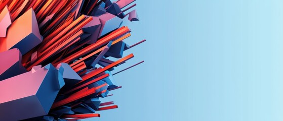 Minimal poster template featuring a dynamic science theme with atom icons on the left and right