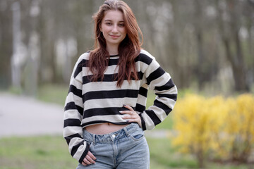 Beautiful Young Girl Poses Elegantly