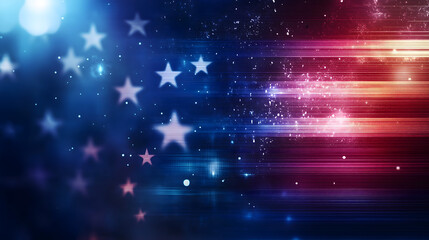 Obraz premium happy 4th of july independence day illustration over futuristic patriotic holiday celebration background