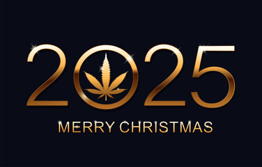New Year 2025 and Merry Christmas greeting card vector illustration. Merry Christmas 2025.