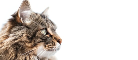 Isolated cat with copy space image.