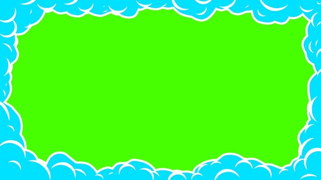 Frame Clouds shape animation on green screen