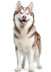 Fototapeta premium Isolated white husky dog - transparent PNG