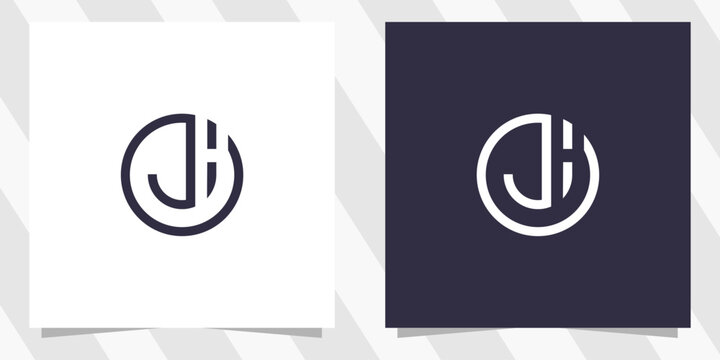letter jh hj logo design vector