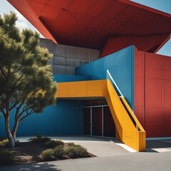 Neo Brutalism: Bold Geometric Shapes and Vibrant Solid Colors in Architectural Design