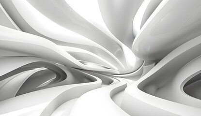 Abstract White Curves and Shapes