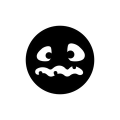 Halloween face icon vector. Scary face illustration sign. Funny Face symbol. Pumpkin face logo.