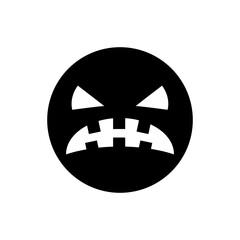 Halloween face icon vector. Scary face illustration sign. Funny Face symbol. Pumpkin face logo.
