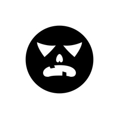Halloween face icon vector. Scary face illustration sign. Funny Face symbol. Pumpkin face logo.