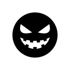 Halloween face icon vector. Scary face illustration sign. Funny Face symbol. Pumpkin face logo.