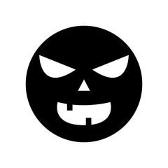 Halloween face icon vector. Scary face illustration sign. Funny Face symbol. Pumpkin face logo.