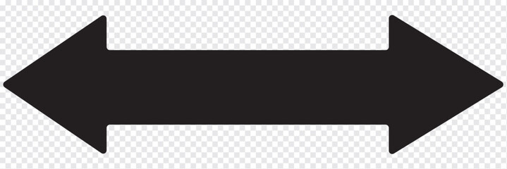 Thin Double arrow transparent icon. Double arrow symbol design from Web navigation collection. Black horizontal double arrow. Vector 10 Eps.