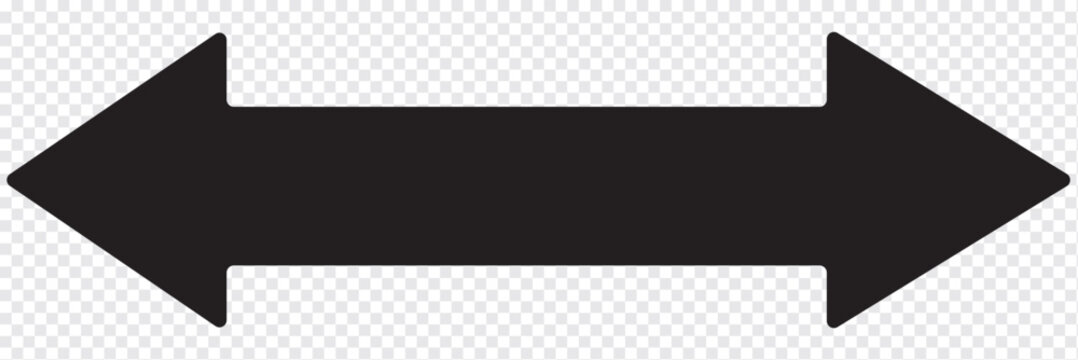Thin Double arrow transparent icon. Double arrow symbol design from Web navigation collection. Black horizontal double arrow. Vector 10 Eps.