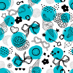 Vintage seamless pattern. Vector background.