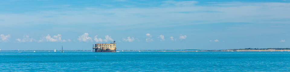 Panoramic view of Fort boyard fortress  on a sunny day