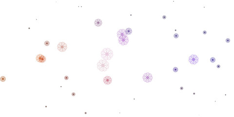 Light Pink, Yellow vector doodle template with flowers.