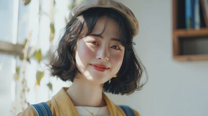 Obraz premium ベレー帽を被った女の子