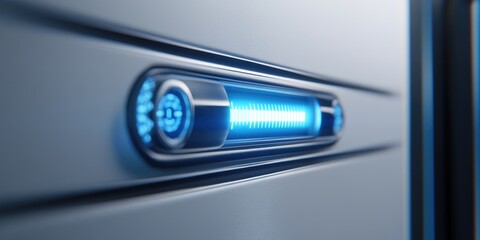 Obraz premium A detailed view of a refrigerator button with subtle wear and tear