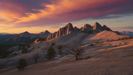 Fototapeta premium Stunning Natural Mountain Landscapes, Beautiful Nature Wallpapers with Snowy Peaks, Misty Mornings, Vibrant Autumn Colors, and Serene Lakes,Ai gen