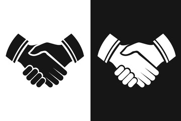 Hand Shake Icon silhouette illustration