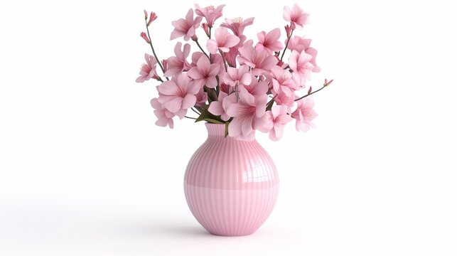 recommend clip art: 3D illustration of flower vase decoration isolated on white background