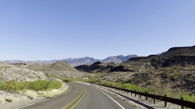 Driving HW 170 in the Big Bend Ranch State Park, Texas USA