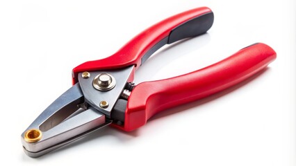 Obraz premium A single, isolated, upright handy cutter on a plain white background, awaiting creative projects, represents precision, versatility, and ease in various DIY, crafting, and office tasks.