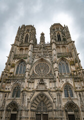 Fototapeta premium the facade of cathedral of Toul in France outdoor view