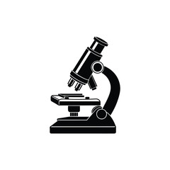 realistic microscope scientist silhouette