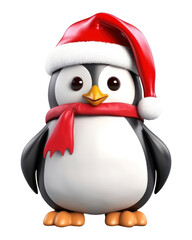 Fototapeta premium PNG Penguin santa snowman animal winter.
