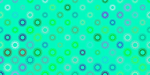 Light multicolor vector backdrop with virus symbols.