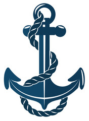 Anchor for navy ship with stylized chain in dark blue shades. © Focus Chillax