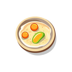 Soup bowl minimalist vector illustration ,simple transparent graphic element .Isolated on white background