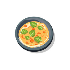 Soup bowl minimalist vector illustration ,simple transparent graphic element .Isolated on white background