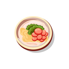 Soup bowl minimalist vector illustration ,simple transparent graphic element .Isolated on white background