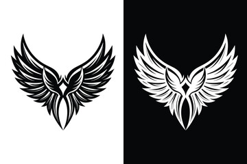 Obraz premium Wings tattoo design Silhouette illustration