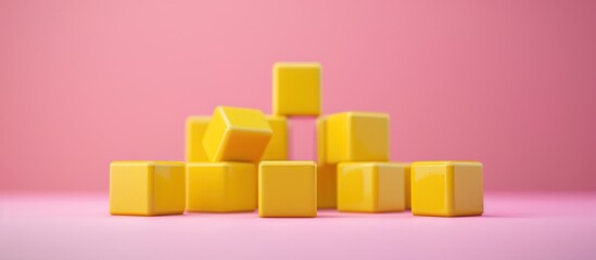 Bug fix message portrayed on yellow wooden cubes against a pink backdrop symbolizing bug resolution with ample copy space image