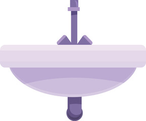 Simple illustration of a modern bathroom sink, featuring a faucet and drain, perfect for representing bathroom fixtures