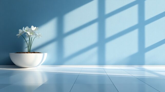 Dark blue home interior background, modern style