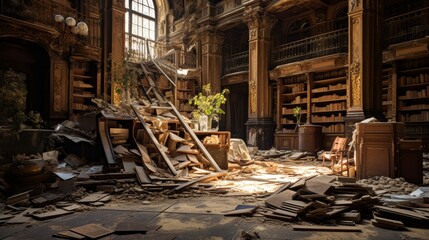 Empty halls of Victorian era library