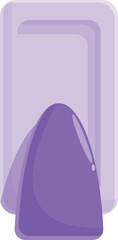 Purple soap dispenser for liquid soap hanging on a wall, simple vector illustration