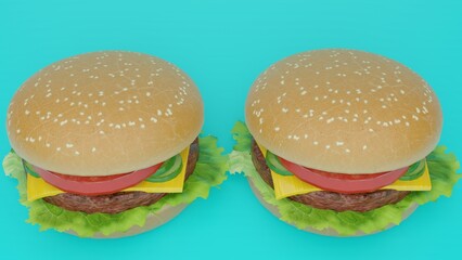 Two Large Size Hamburger
