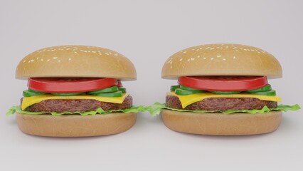Two Large Size Hamburger