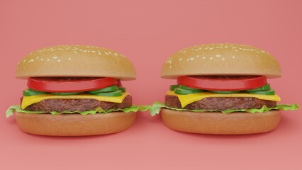 Two Large Size Hamburger