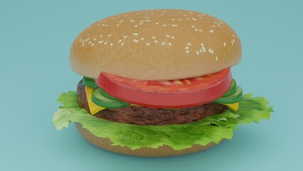 hamburger on a wooden table