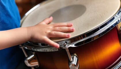 Kid playing on Drum
Child playing an instrument. 