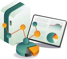 A computer used by a server analyst