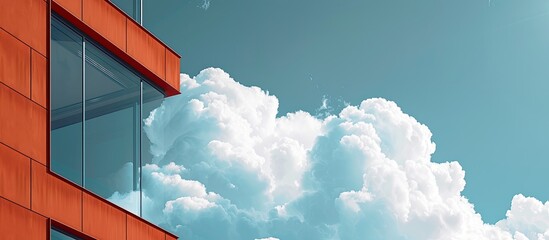 A stunning image capturing the beauty of afternoon clouds from a building s perspective with copy space image included
