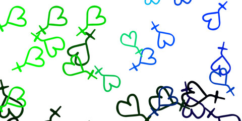 Light Multicolor vector backdrop with woman's power symbols.